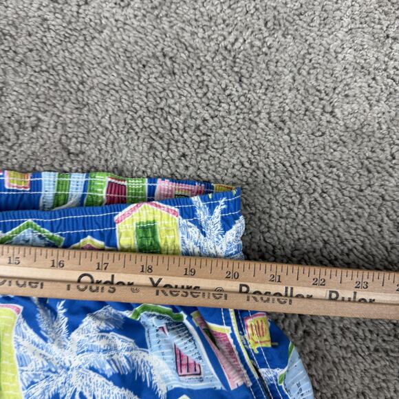 Vilebrequin Swim Trunks Mens 5XL Blue Dallas Beach Cabana Palm Shorts Print - Picture 6 of 12